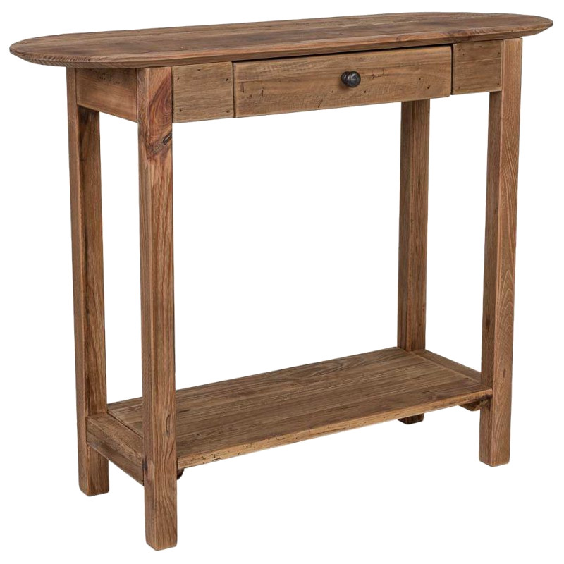 Console d’entrée pin recyclé brun naturel 95x35x76 cm Barelivo  - 1