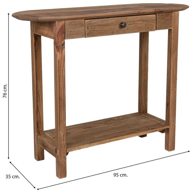 Console d’entrée pin recyclé brun naturel 95x35x76 cm Barelivo  - 10