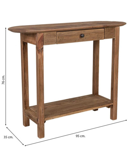 Console d’entrée pin recyclé brun naturel 95x35x76 cm Barelivo  - 10
