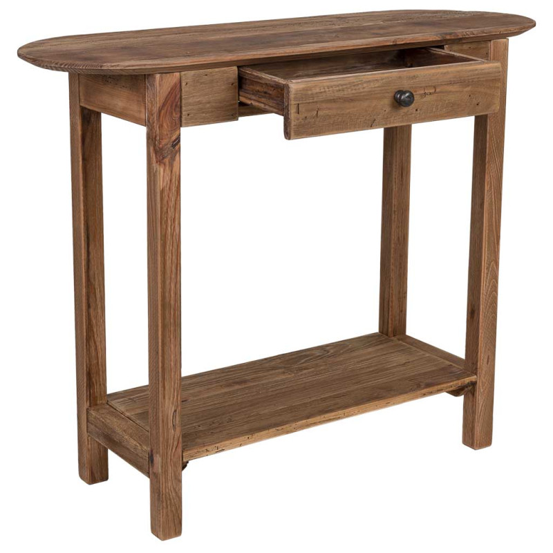 Console d’entrée pin recyclé brun naturel 95x35x76 cm Barelivo  - 3