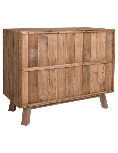 Commode 6 tiroirs pin recyclé brun miel 103x48x85 cm Varelesa  - 4
