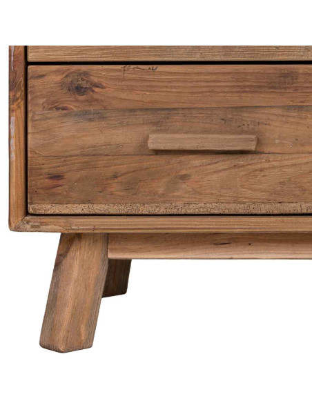 Commode 6 tiroirs pin recyclé brun miel 103x48x85 cm Varelesa  - 6