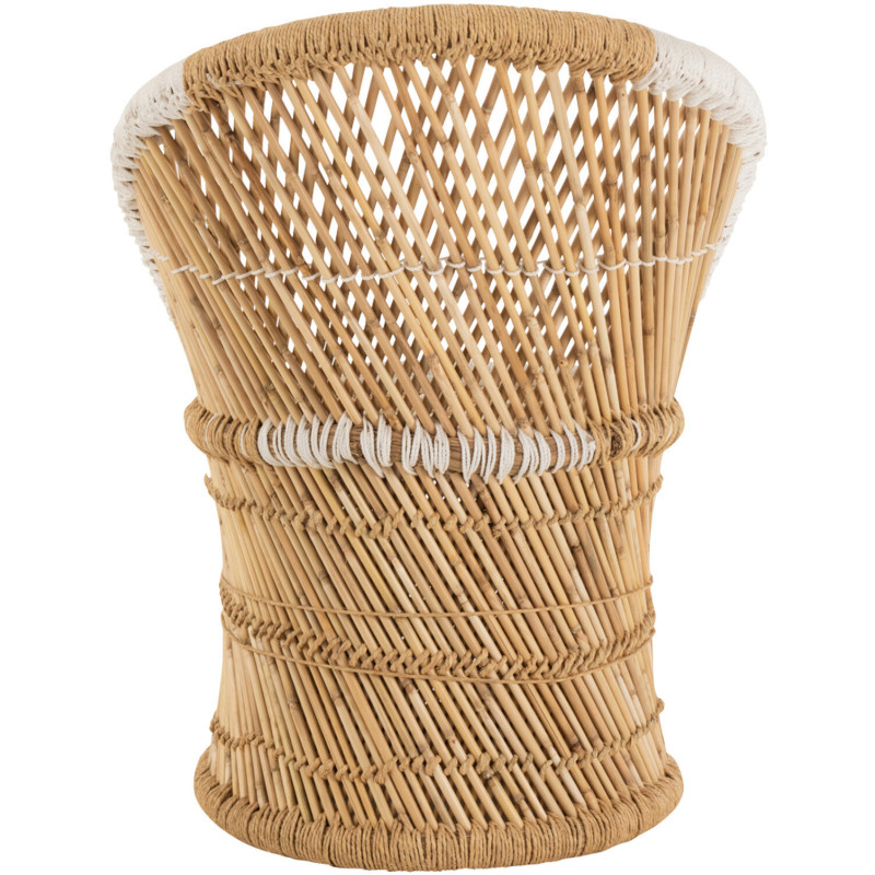 Fauteuil enfant dossier haut bambou naturel et blanc - 4