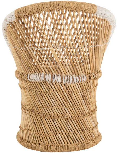 Fauteuil enfant dossier haut bambou naturel et blanc - 4