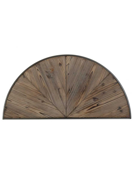 Duo de tables basses demi-lune sapin brun et métal noir 91x45,5x40,5 cm Havelesa  - 6