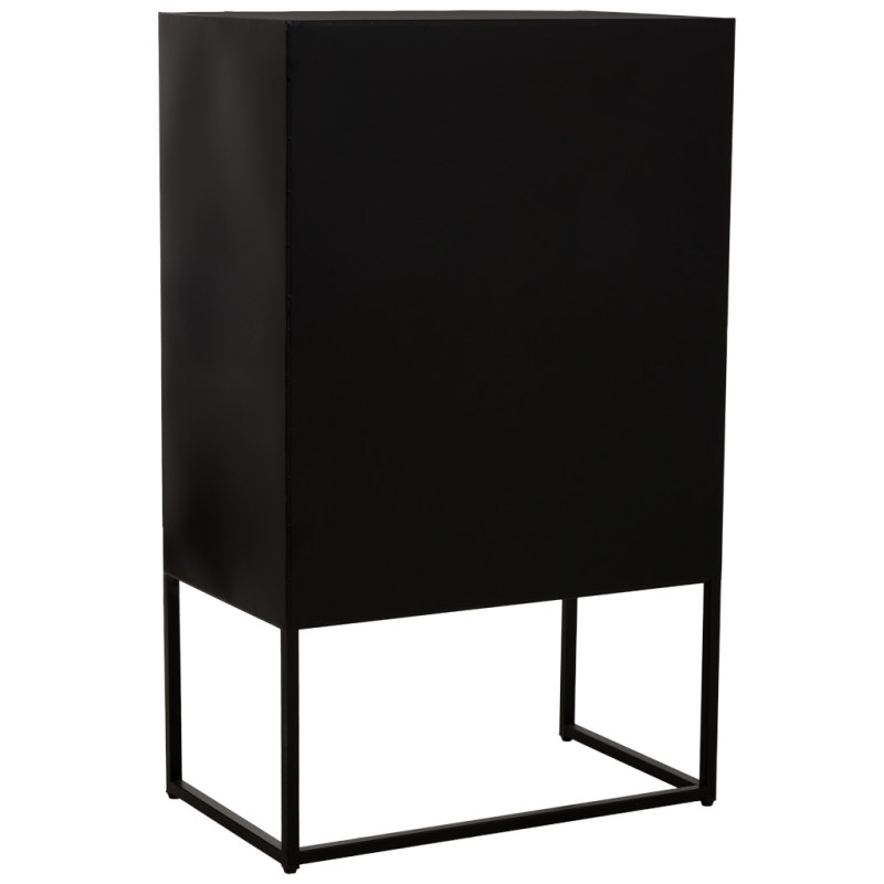 Vitrine 2 portes métal noir et verre strié 65x38,5x105,5 cm Maveleno  - 4