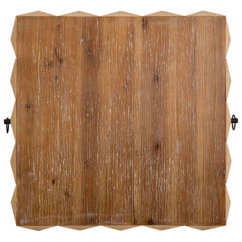 Table basse bois brun miel 2 tiroirs 81,5x86x46 cm Javenesa  - 5