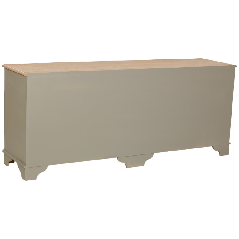 Commode vert sauge 6 tiroirs en bois et MDF 193x50x80 cm Narelora  - 5