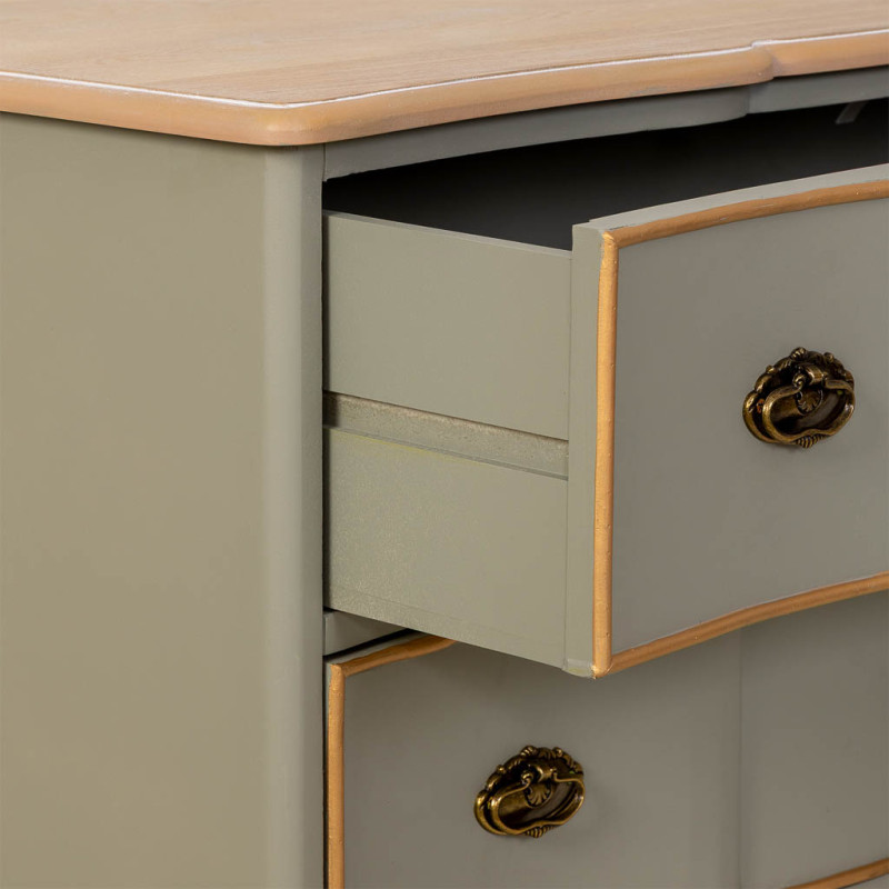 Commode vert sauge 6 tiroirs en bois et MDF 193x50x80 cm Narelora  - 7