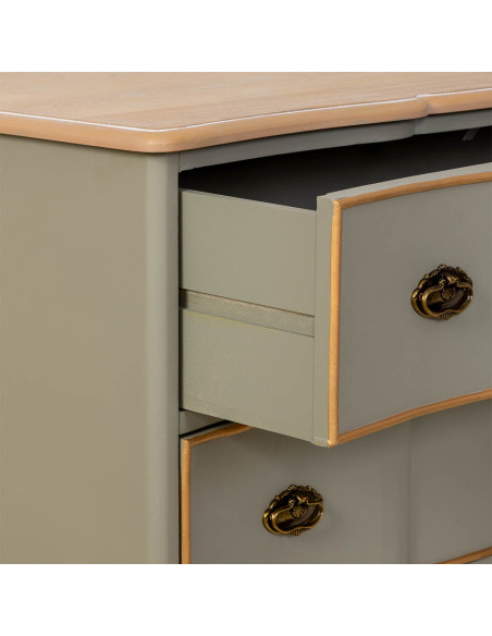 Commode vert sauge 6 tiroirs en bois et MDF 193x50x80 cm Narelora  - 7