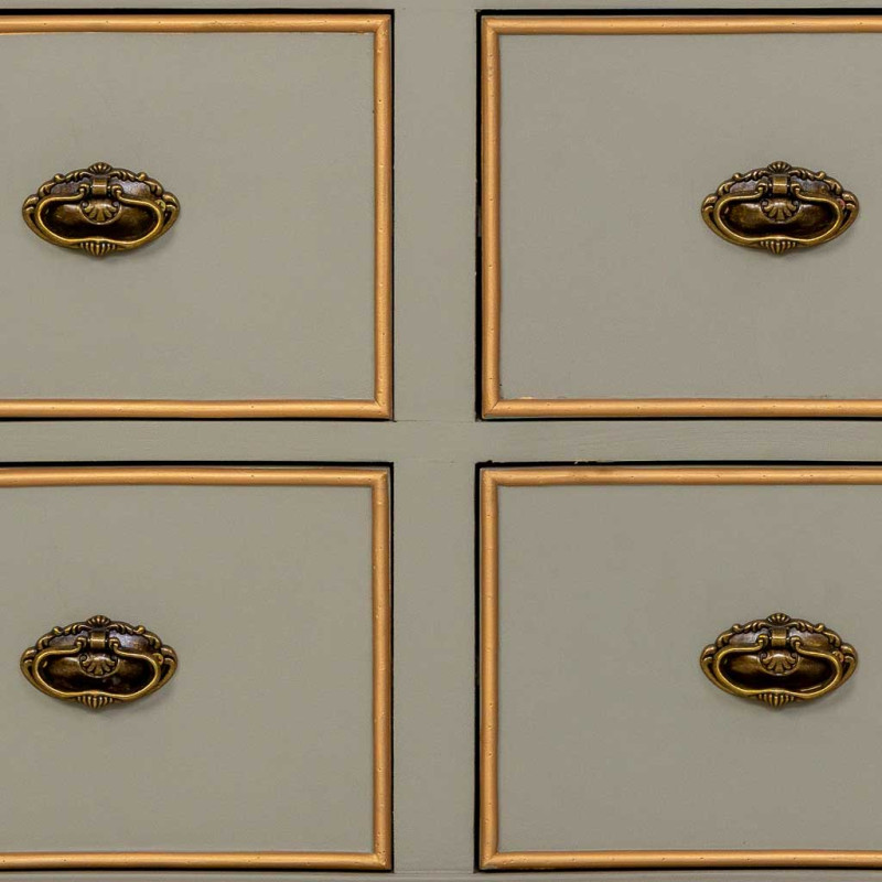 Commode vert sauge 6 tiroirs en bois et MDF 193x50x80 cm Narelora  - 8