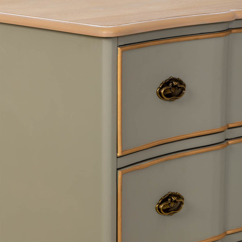 Commode vert sauge 6 tiroirs en bois et MDF 193x50x80 cm Narelora  - 9