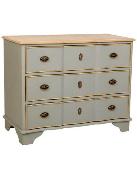 Commode vert sauge 3 tiroirs en bois 100x50x80 cm Narelora  - 1