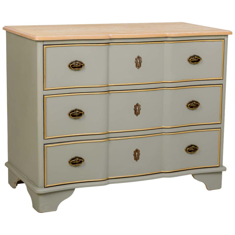 Commode vert sauge 3 tiroirs en bois 100x50x80 cm Narelora  - 1