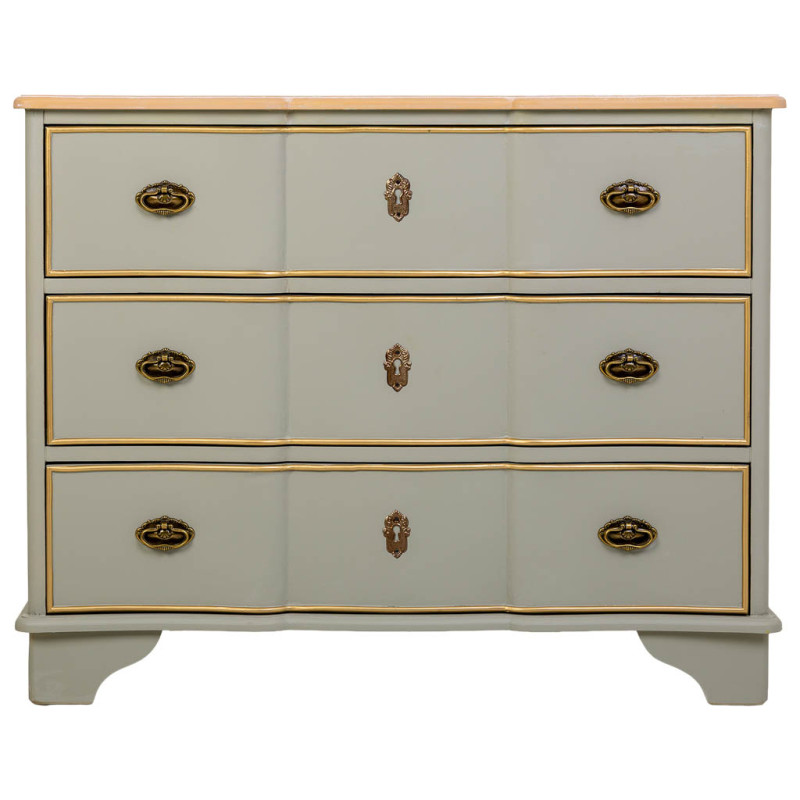 Commode vert sauge 3 tiroirs en bois 100x50x80 cm Narelora  - 2