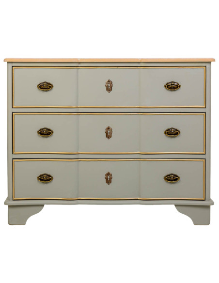 Commode vert sauge 3 tiroirs en bois 100x50x80 cm Narelora  - 2