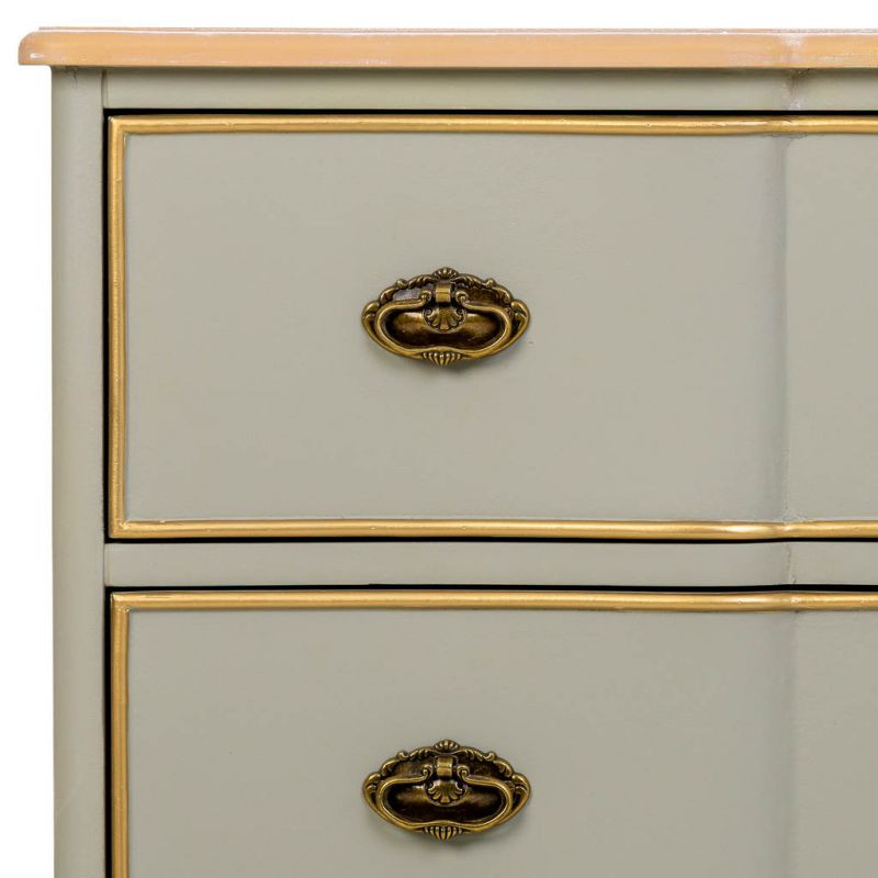 Commode vert sauge 3 tiroirs en bois 100x50x80 cm Narelora  - 6