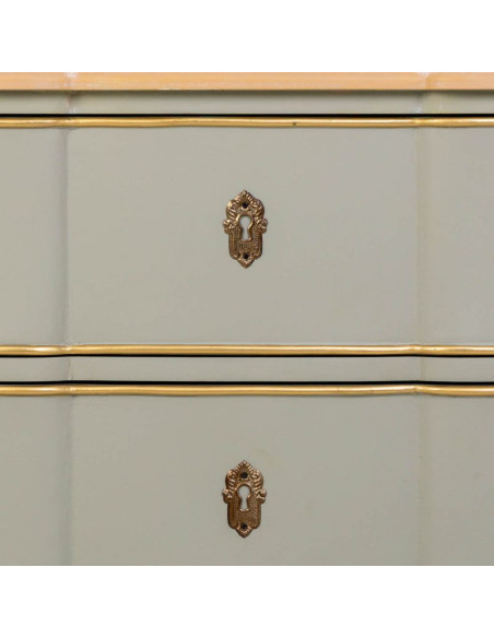 Commode vert sauge 3 tiroirs en bois 100x50x80 cm Narelora  - 7