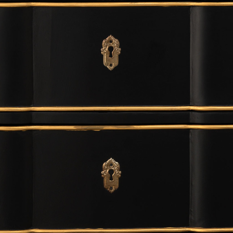 Commode noire 3 tiroirs bois et MDF 100x50x80 cm Narelora  - 8