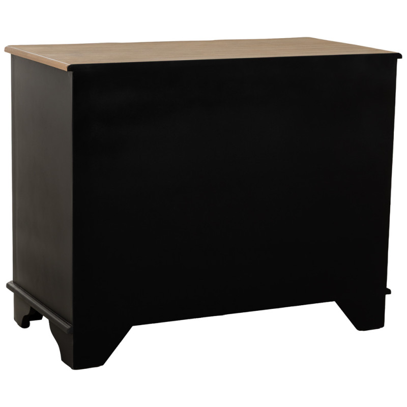Commode noire 3 tiroirs bois et MDF 100x50x80 cm Narelora  - 4