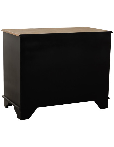 Commode noire 3 tiroirs bois et MDF 100x50x80 cm Narelora  - 4