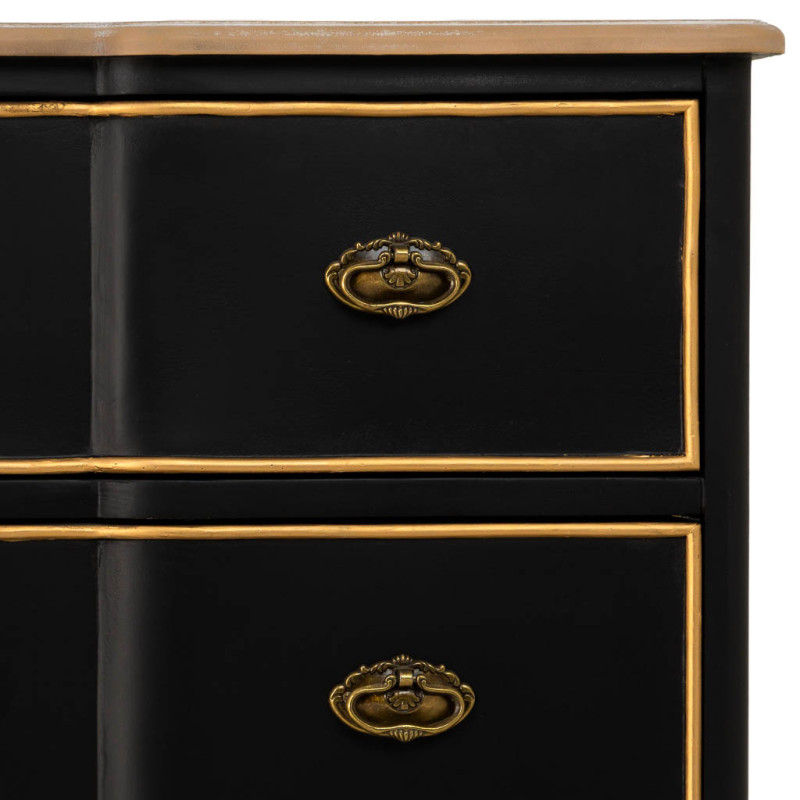 Commode noire 3 tiroirs bois et MDF 100x50x80 cm Narelora  - 7