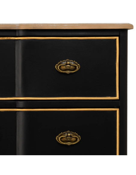 Commode noire 3 tiroirs bois et MDF 100x50x80 cm Narelora  - 7