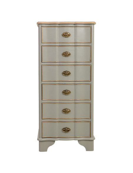 Chiffonnier vert sauge 6 tiroirs en bois 50x35x110 cm Narelora  - 2