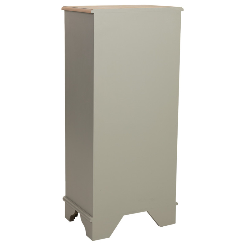 Chiffonnier vert sauge 6 tiroirs en bois 50x35x110 cm Narelora  - 4