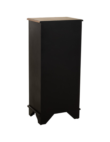 Chiffonnier noir 6 tiroirs en sapin et MDF 50x35x110 cm Narelora  - 4