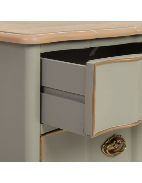 Table de chevet vert sauge 3 tiroirs 50x35x60 cm Narelora  - 5