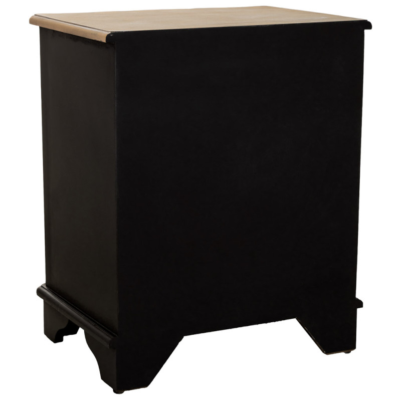 Table de chevet noire 3 tiroirs bois et MDF 50x35x60 cm Narelora  - 4