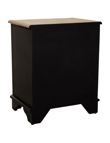Table de chevet noire 3 tiroirs bois et MDF 50x35x60 cm Narelora  - 4