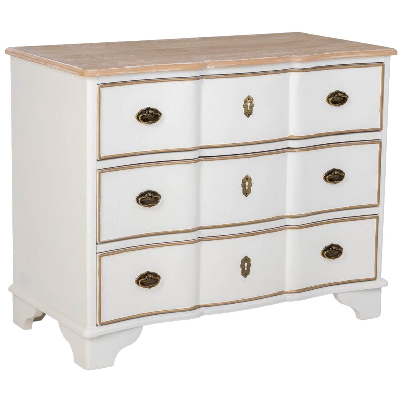 Commode blanche 3 tiroirs bois et MDF 100x50x80 cm Narelora  - 1