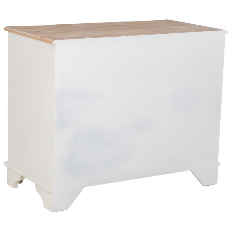 Commode blanche 3 tiroirs bois et MDF 100x50x80 cm Narelora  - 5