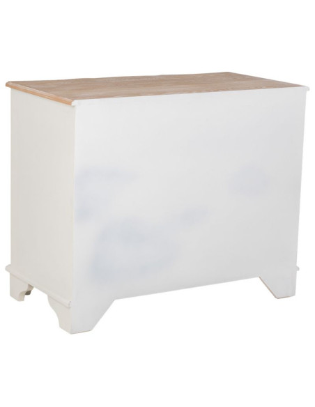 Commode blanche 3 tiroirs bois et MDF 100x50x80 cm Narelora  - 5
