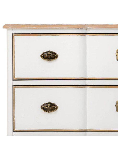 Commode blanche 3 tiroirs bois et MDF 100x50x80 cm Narelora  - 7