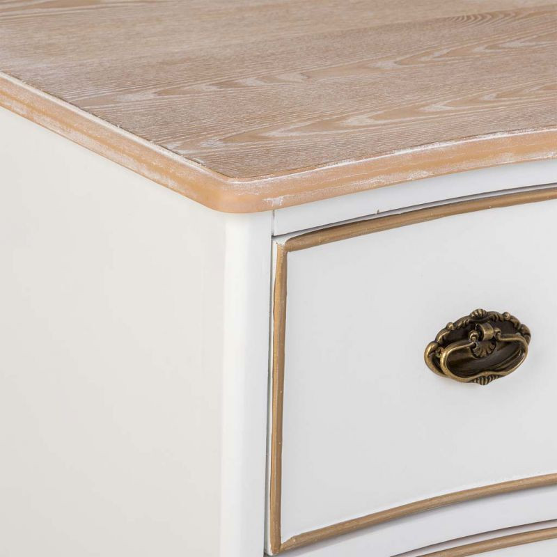 Commode blanche 3 tiroirs bois et MDF 100x50x80 cm Narelora  - 8