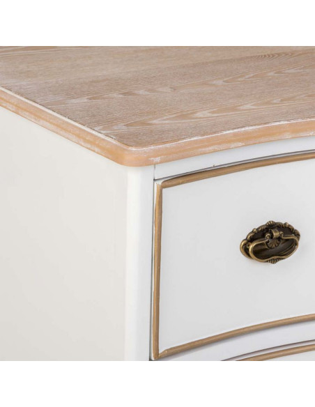Commode blanche 3 tiroirs bois et MDF 100x50x80 cm Narelora  - 8