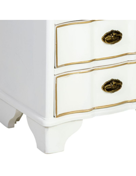 Chiffonnier blanc 6 tiroirs bois et MDF 50x35x110 cm Narelora  - 8