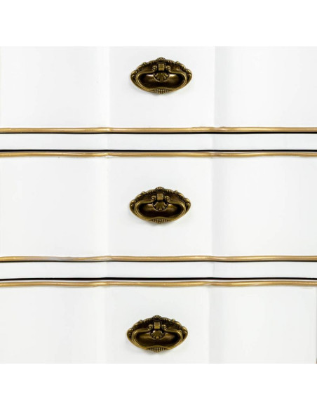 Chiffonnier blanc 6 tiroirs bois et MDF 50x35x110 cm Narelora  - 7