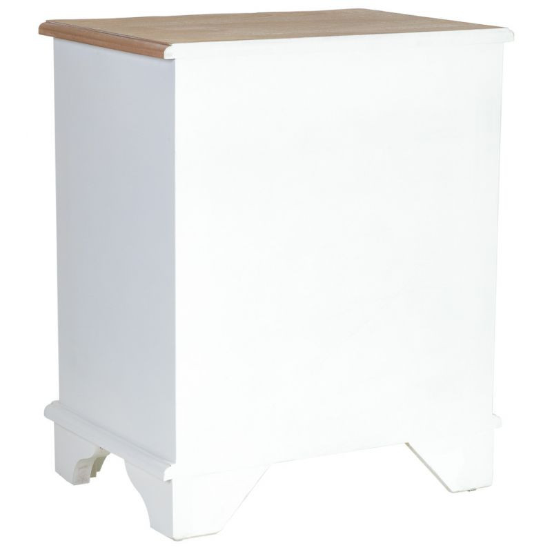 Table de chevet blanche 3 tiroirs bois 50x35x60 cm Narelora  - 4