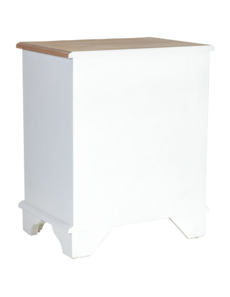 Table de chevet blanche 3 tiroirs bois 50x35x60 cm Narelora  - 4