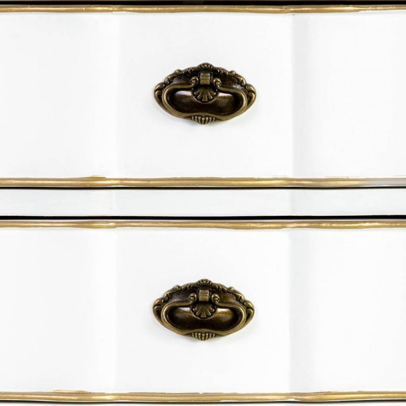 Table de chevet blanche 3 tiroirs bois 50x35x60 cm Narelora  - 6
