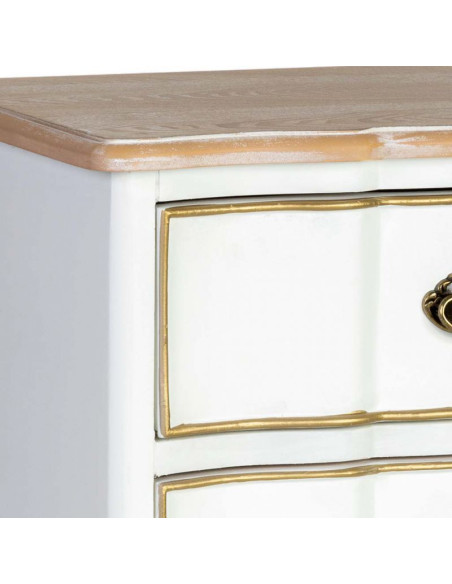 Table de chevet blanche 3 tiroirs bois 50x35x60 cm Narelora  - 7