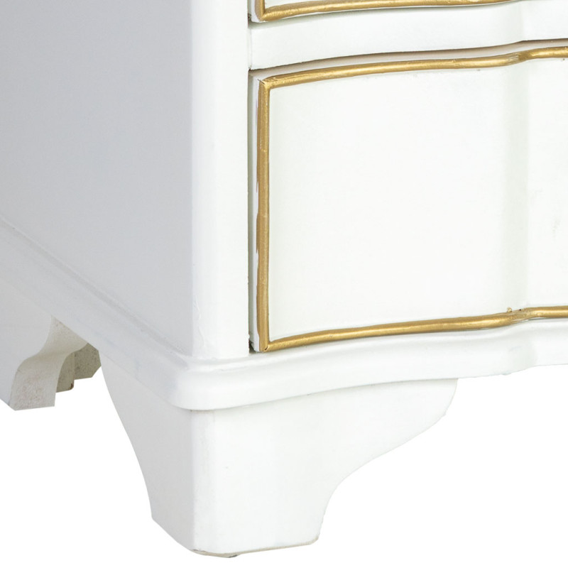Table de chevet blanche 3 tiroirs bois 50x35x60 cm Narelora  - 8