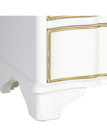 Table de chevet blanche 3 tiroirs bois 50x35x60 cm Narelora  - 8
