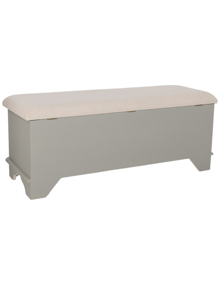 Banc coffre vert sauge avec assise en lin 120x43x48 cm Narelora  - 4