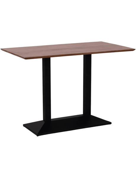 Table haute acacia massif brun et fer noir 140x80x95 cm Arelara  - 1