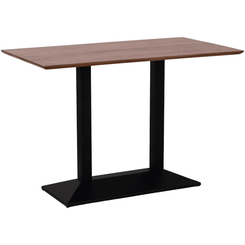 Table haute acacia massif brun et fer noir 140x80x95 cm Arelara  - 1